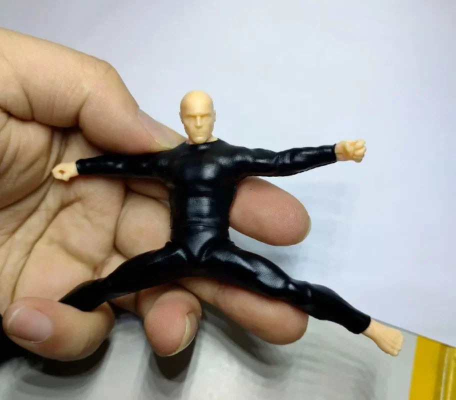 1/18 Scale Black Tight Fitting Suit Set（Top & Pants) Model for 3.75''Female&male