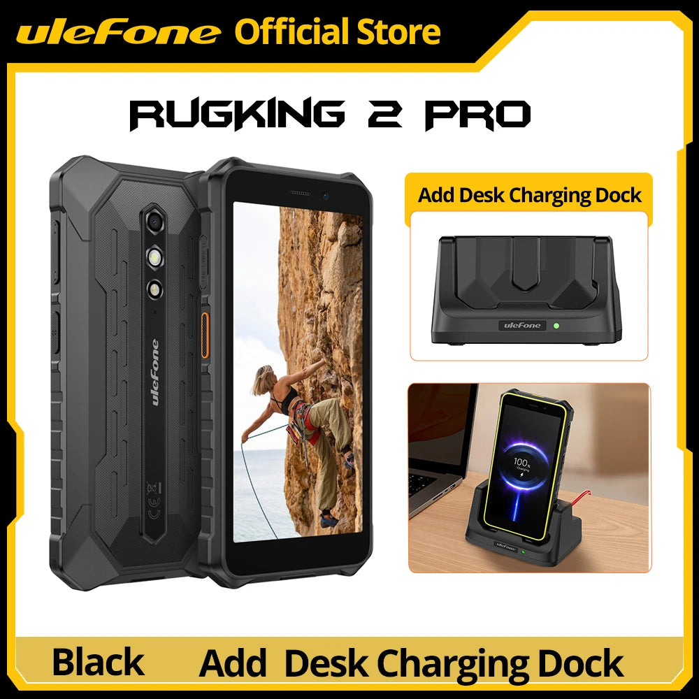【World Premiere】Ulefone RugKing 2 Pro AI Rugged Phone Android 15 4G 128GB ROM Waterproof Smartphone NFC 5.45