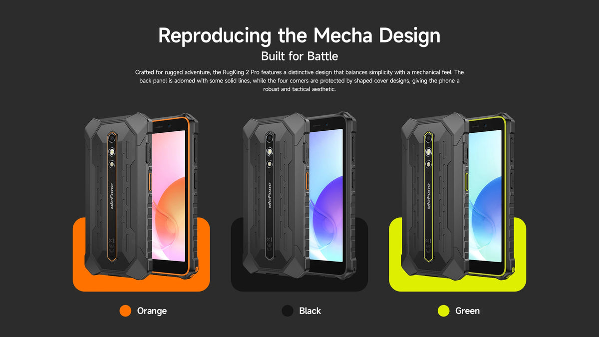 【World Premiere】Ulefone RugKing 2 Pro AI Rugged Phone Android 15 4G 128GB ROM Waterproof Smartphone NFC 5.45