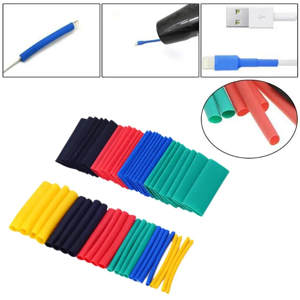 127/328/580pcs Heat Shrink Tube Tubing Insulation Shrinkable Tube Assortment Electronic Polyolefin Wire Cable Sleeve Kit