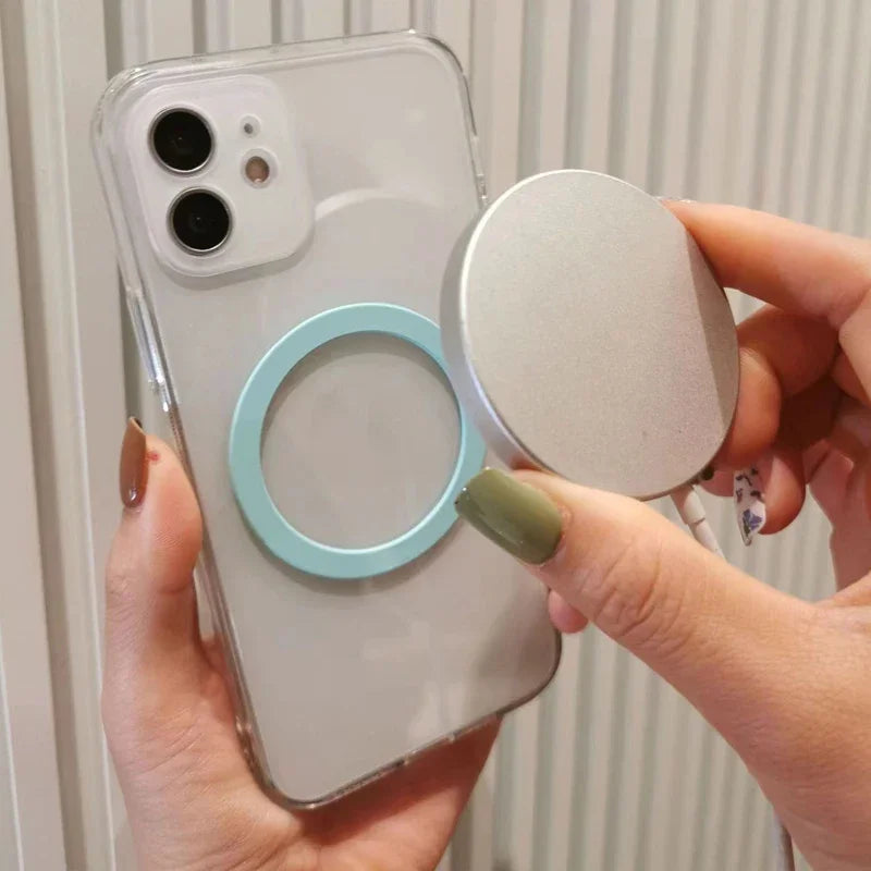 1PCS Magsafe Colourful Silicone Magnetic Metal Ring Universal Sticker Support Wireless Charger Magnetic Patch Sheet for IPhone