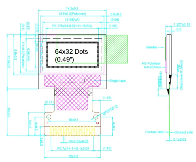 0.96" 0.96 inch OLED LCD Screen Display 128*64 Resolution Yellow-Blue Blue White 128X64 SSD1315 SSD1306 Driver I2C SPI 0.49"
