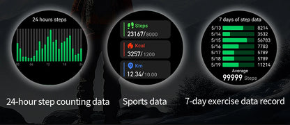 2025 New Men's Outdoor Sports Smart Watch 1.9" HD Touch Screen 800mAh Battery Life 100+ Sports Mode Fitness IPX8 Waterproof