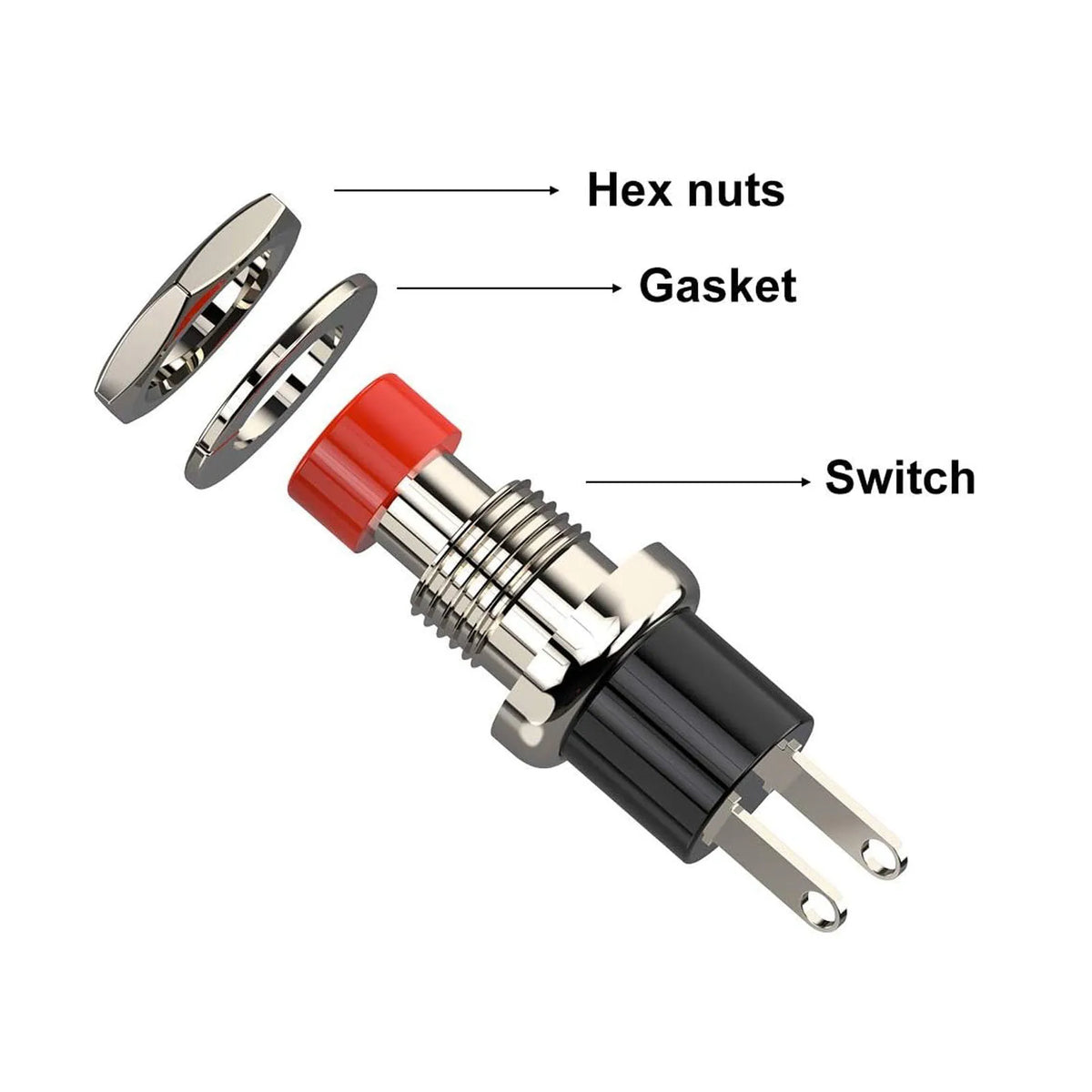 15PCS Momentary Push Button Switch, 1A 250VAC SPST Mini Pushbutton Switches Normally Open(NO)