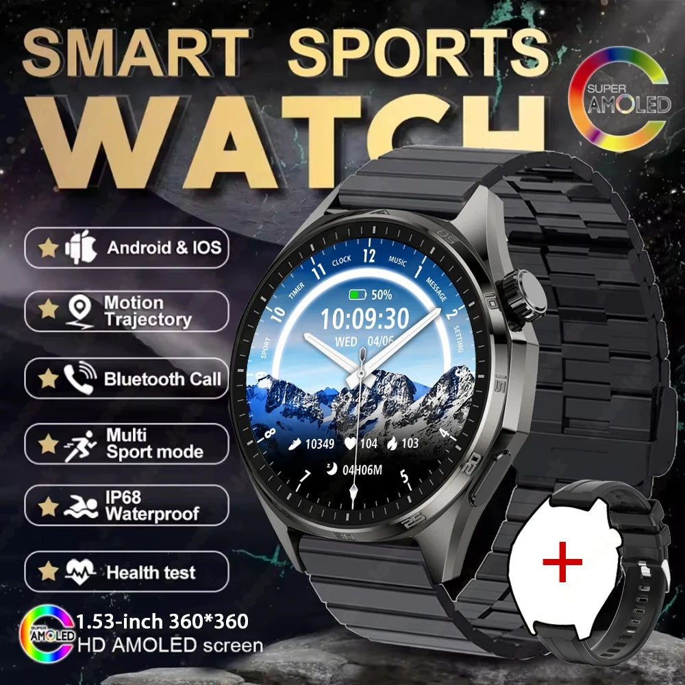 2026 New Watch 6 NFC Bluetooth Call Smart Watches Men GPS Tracking Sports Fitness IP68 Waterproof 1.53inch AMOLED Smartwatch