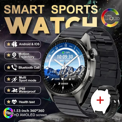 2026 New Watch 6 NFC Bluetooth Call Smart Watches Men GPS Tracking Sports Fitness IP68 Waterproof 1.53inch AMOLED Smartwatch