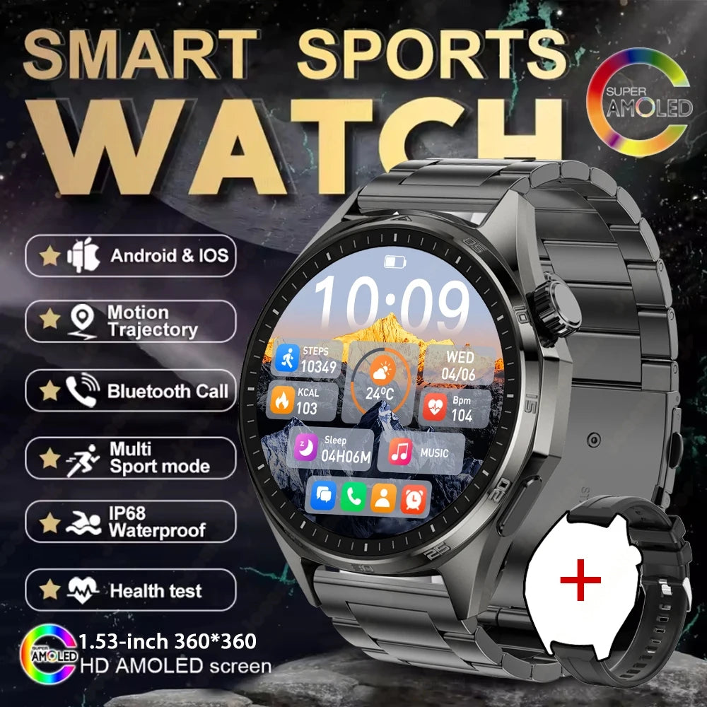 2026 New Watch 6 NFC Bluetooth Call Smart Watches Men GPS Tracking Sports Fitness IP68 Waterproof 1.53inch AMOLED Smartwatch