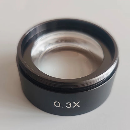 0.3X Barlow Lens Objective Microscope Auxiliary Objective Lens Mounting Thread 48mm Working Distance 250mm