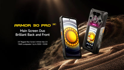 【World Premiere】Ulefone Armor 30 Pro 5G Rugged Phone Android 14 Smartphone 6.9" 120Hz 32GB+512GB 12800mAh Night Camera 64MP NFC