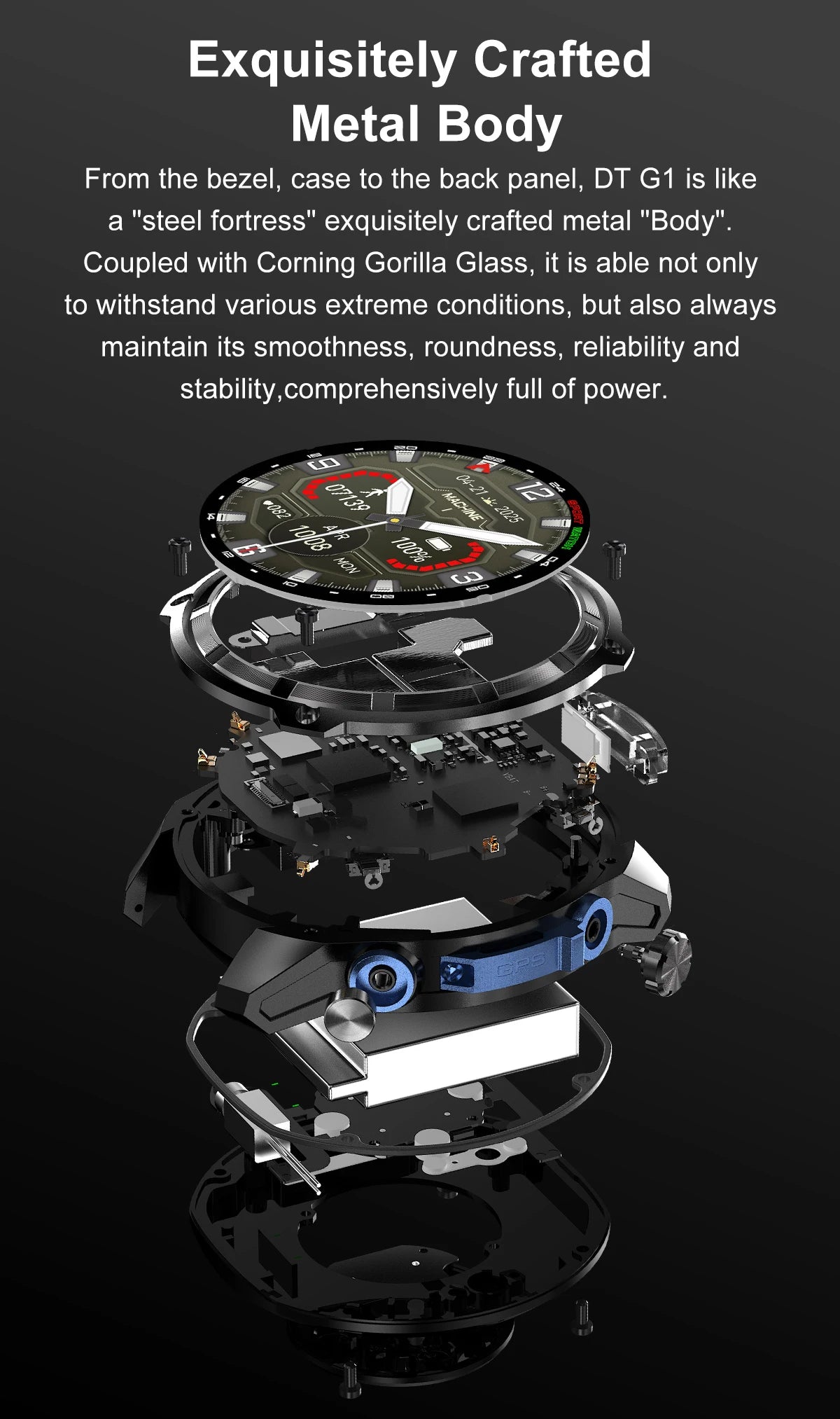 2025 New Military GPS Sports Smartwatches Men 5ATM Waterproof Fitness Tracker 4GB Memory Offline Maps 860Mah Battery Smart Watch