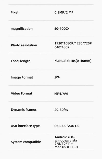 1600X 3in 1 Digital Microscope Camera Portable Electronic Microscope For Soldering LED Magnifier Type-C USB Charge Magnifier