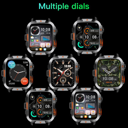 2025 New Outdoor Smart Watch Men's 1.96-inchSquareHDScreen 420 mAh Wireless Call with Flashlight 100+Sports Mode Fitness Tracker