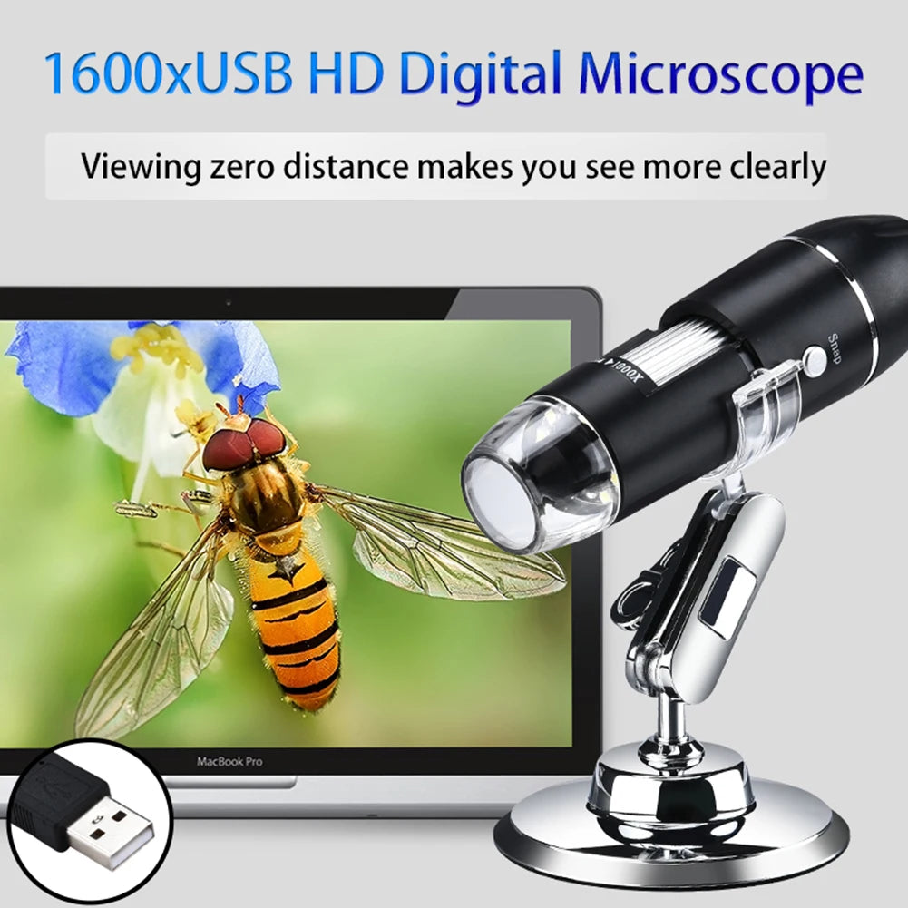 1600X Portable USB Electronic Digital Microscope Handheld Magnifier Microscope Supports for WIN10/8/7/XP  System