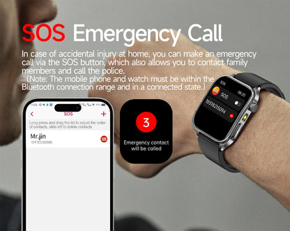 2026 New 650nm Laser Therapy Health Smartwatch Men ECG Blood Pressure Lipid Uric Acid Bluetooth Call Smart Watch For Android IOS