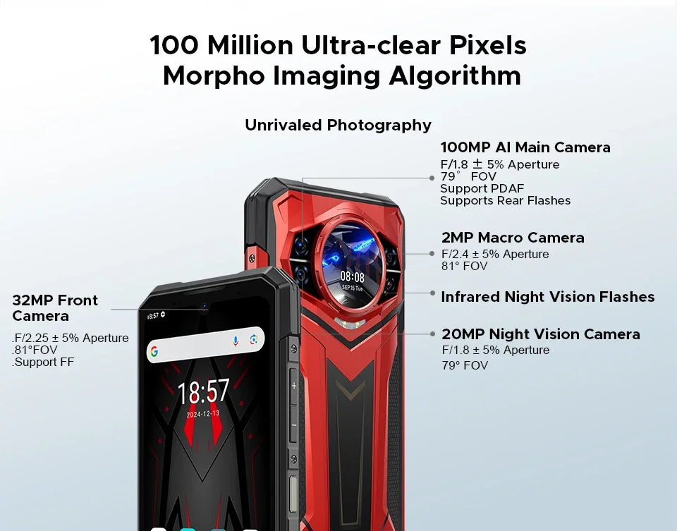 World Premiere DOOGEE S200 Plus 5G AI Rugged Phone Dimensity 7300 1.32" Rear Display 12+512GB 6.72'' 10100mAh Battery Smartphone