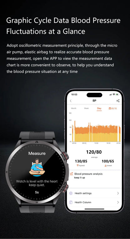 2026 New Upgrade Air Pump Blood Pressure Accurate Measure SmartWatch ECG Micro Physical Examination NFC Airbag Smart Watches Man