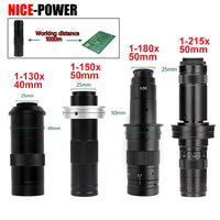130X 150X 180X 215X zoom C Mount Lens Magnification Adjustable 0.7X~4.5X Optical Zoom Lens For HDMI USB Microscope Camera