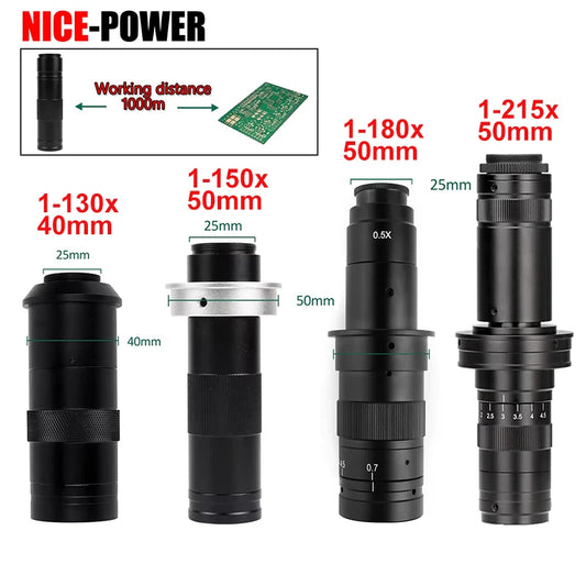 130X 150X 180X 215X zoom C Mount Lens Magnification Adjustable 0.7X~4.5X Optical Zoom Lens For HDMI USB Microscope Camera