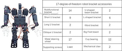 17 DOF Humanoid Robot Frame Educational Robot Kit for Ardunio Robotic Walking Compatible Servo MG996 Programmable Robot DIY Kit
