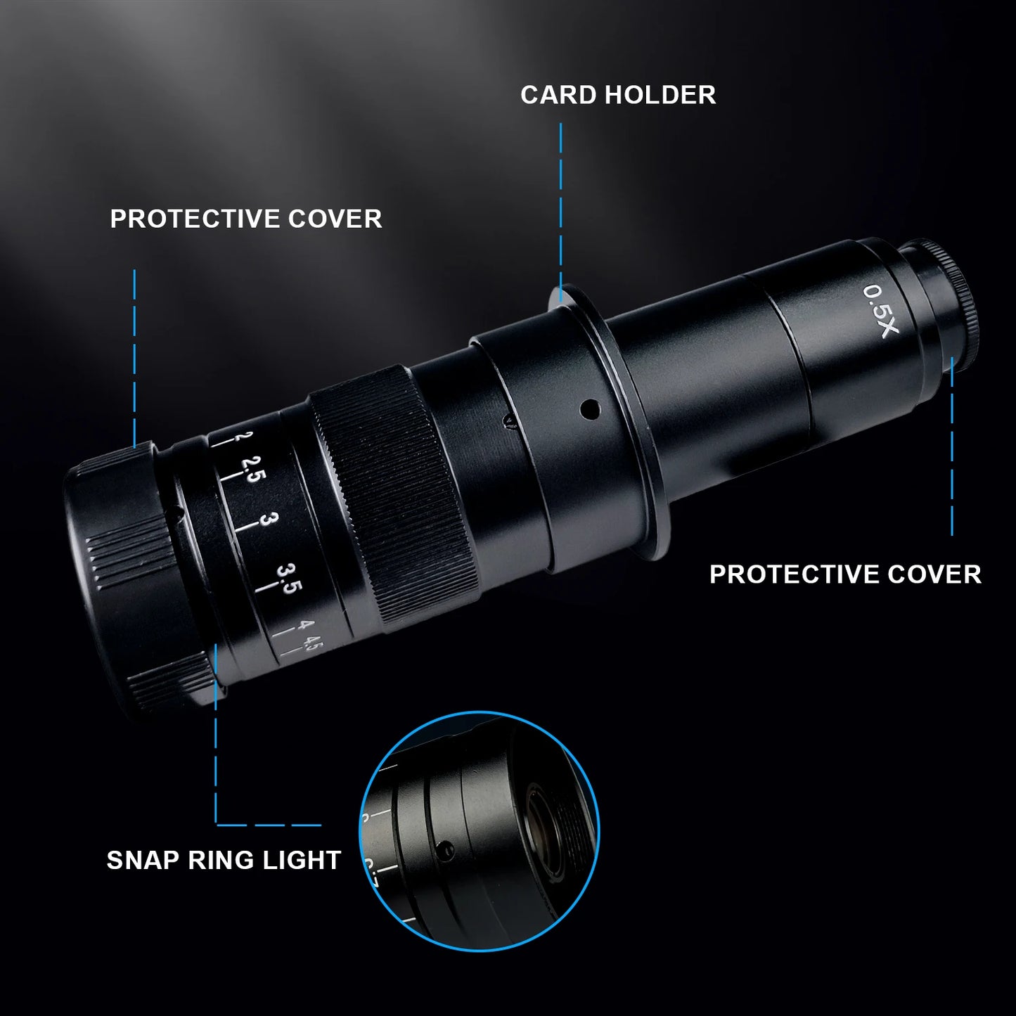 130X 150X 180X 215X zoom C Mount Lens Magnification Adjustable 0.7X~4.5X Optical Zoom Lens For HDMI USB Microscope Camera