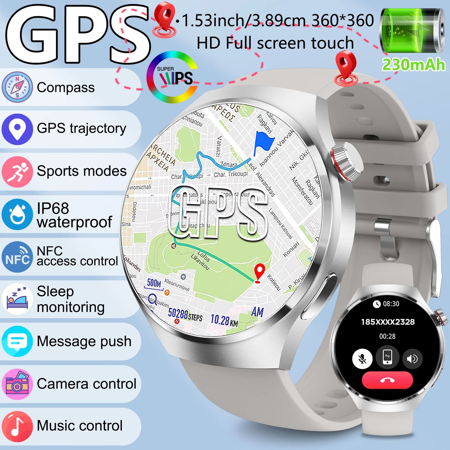 2025 New Originl Watch G5 PlUS Smart Watch 1.75"HD AMOLED Screen GPS track Heart Rate Bluetooth Call Compass Smartwatch for Men