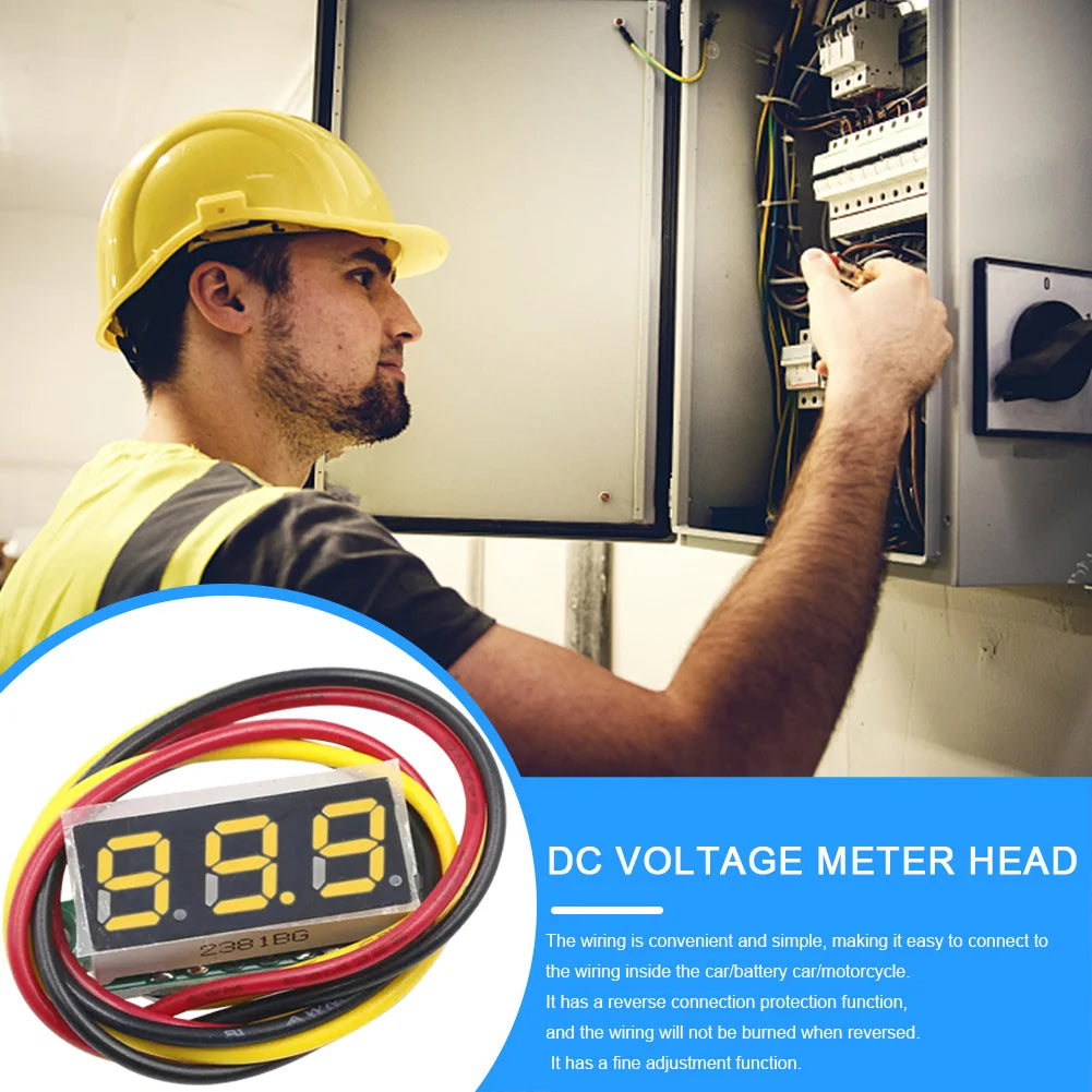 1-10PCS 3 Wires Digital Voltmeter DC 0-100V 0.28 Inch Digital DC Voltage Meter Head Voltage Tester Accurate Pressure Measurement