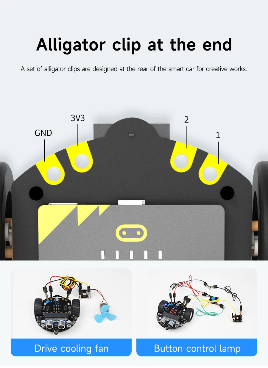 Yahboom Tiny:bit Plus Microbit Robot Car With ESP32 WiFi Camera Module Support APP FPV Control Programmable Toy Kids Coding