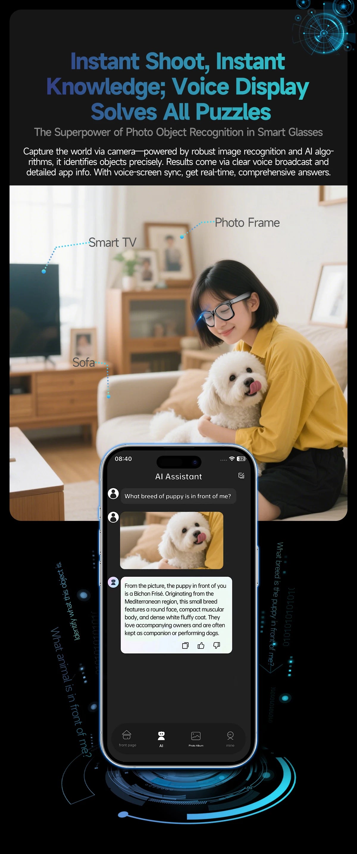 World Premiere 2026 New AI Shooting Glasses 4K HD 800W Pixels Camera Bluetooth Call Voice Assistant AI Translation Smart Glasses