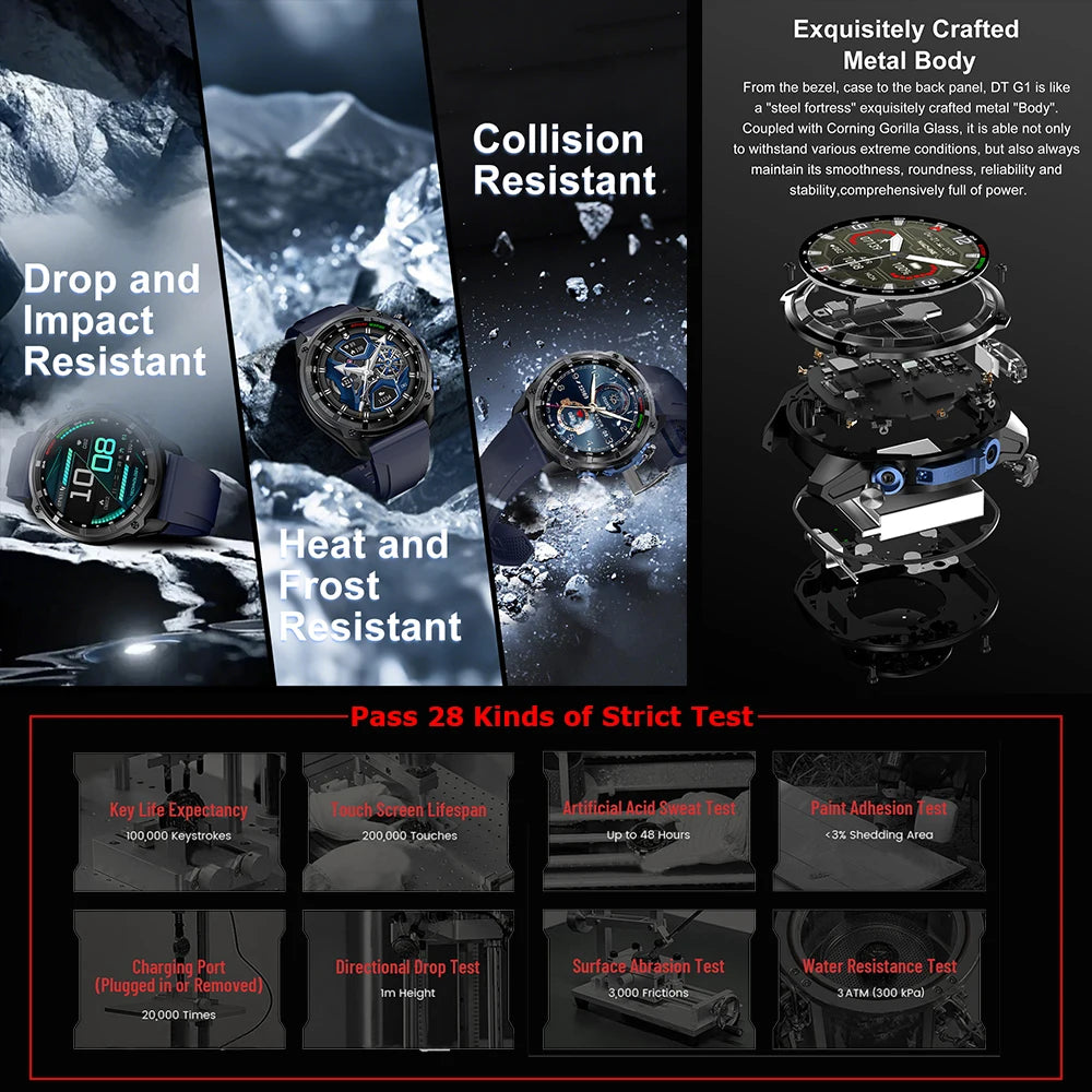 2025 New Military GPS Sports Smartwatches Men 5ATM Waterproof Fitness Tracker 4GB Memory Offline Maps 860Mah Battery Smart Watch