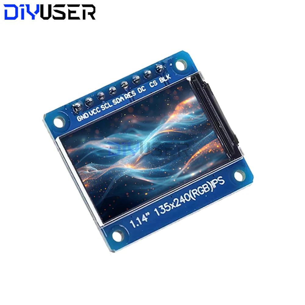 1.14 Inch IPS TFT LCD Display Module 135x240 SPI ST7789 Driver, 65K Color LCD Screen for Arduino Raspberry Pi ESP32 STM32 DIY