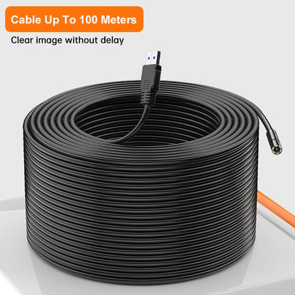 1-100m Cable Endoscope Camera With 4.3'' IPS Screen Split Design 8mm Waterproof Borescope Inspection Pipe Car Engine Sewer 2600m