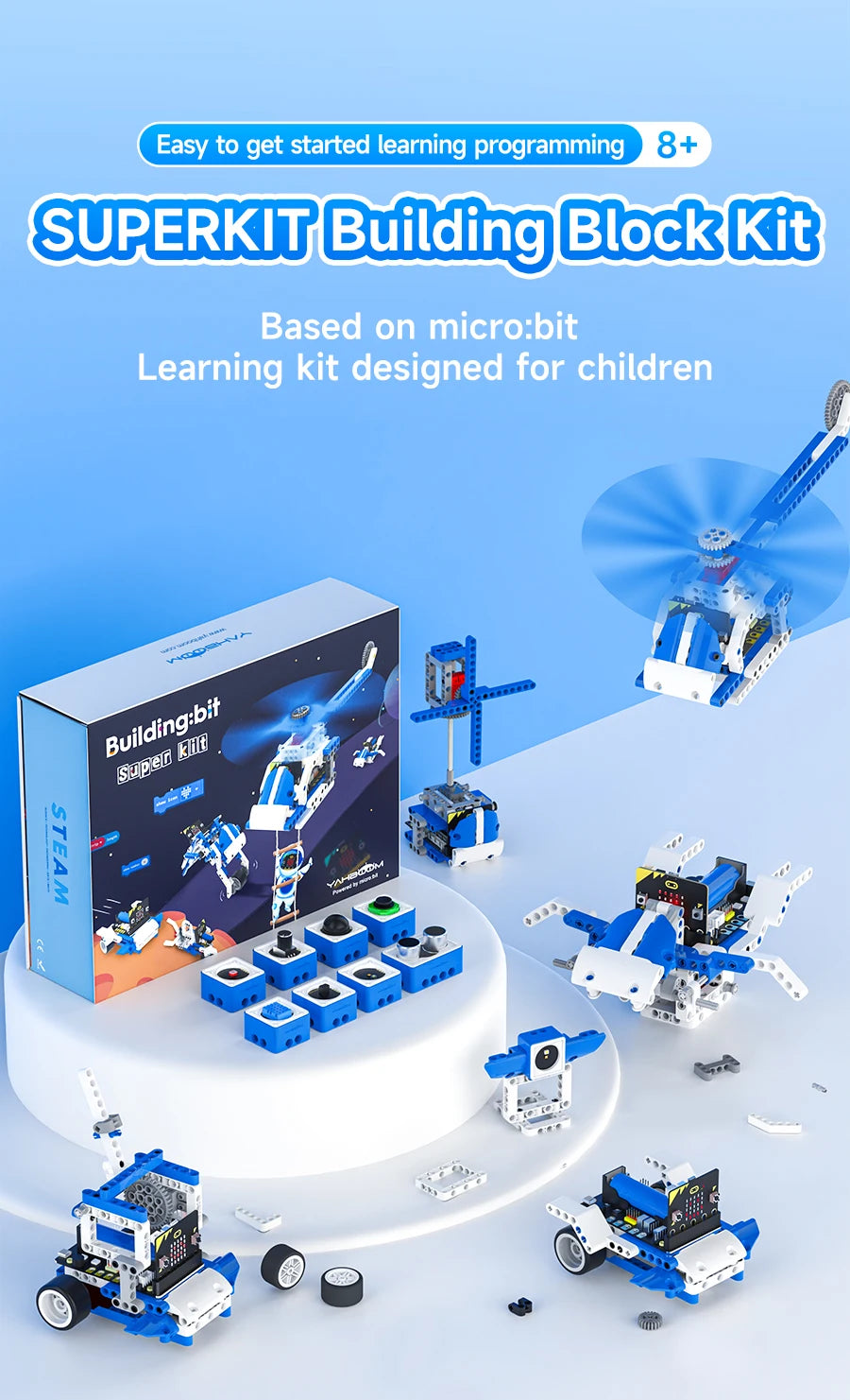 Yahboom Robot Kit Programmable 16 in 1 Building Block Kit Support Python And Makecode Programming Kids Coding for Microbit V2 V1