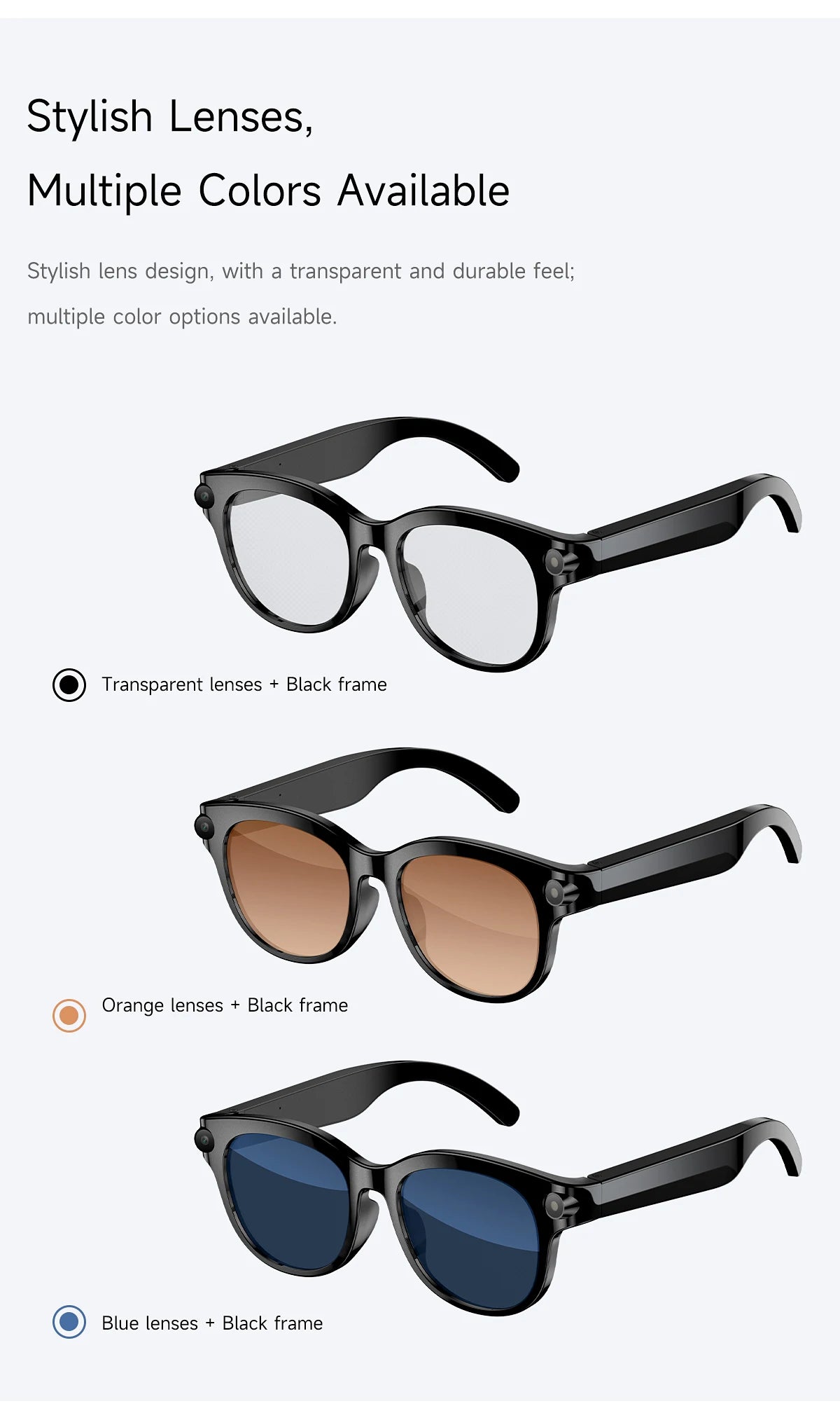 2026 AI Smart Glasses 200W HD Camera 1080P Translation AI Voice Assistant Music Playback LED Flashlight Men Women Smart Glasses