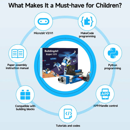 Yahboom Robot Kit Programmable 16 in 1 Building Block Kit Support Python And Makecode Programming Kids Coding for Microbit V2 V1