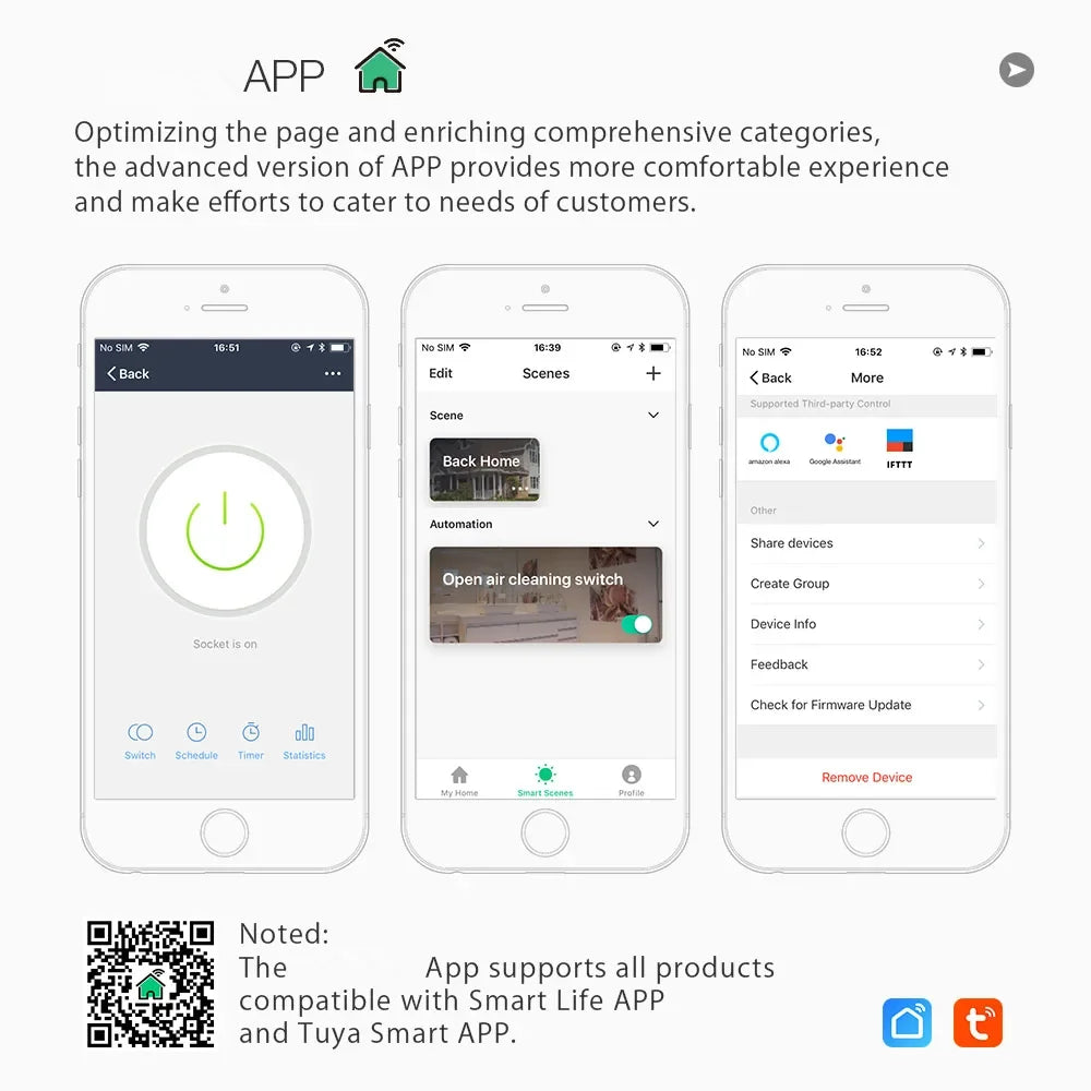 15A 3450W WiFi Smart Plug Wireless Power Socket Outlet Energy Monitoring No Hub App Remote Control EU Plug