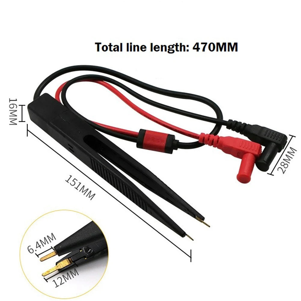 1Pc Clip Test Pen SMD Multimeter Probe Tweezer Patch For Capacitance Inductance Resistor Measurement Multi-Use ElectricTool Part
