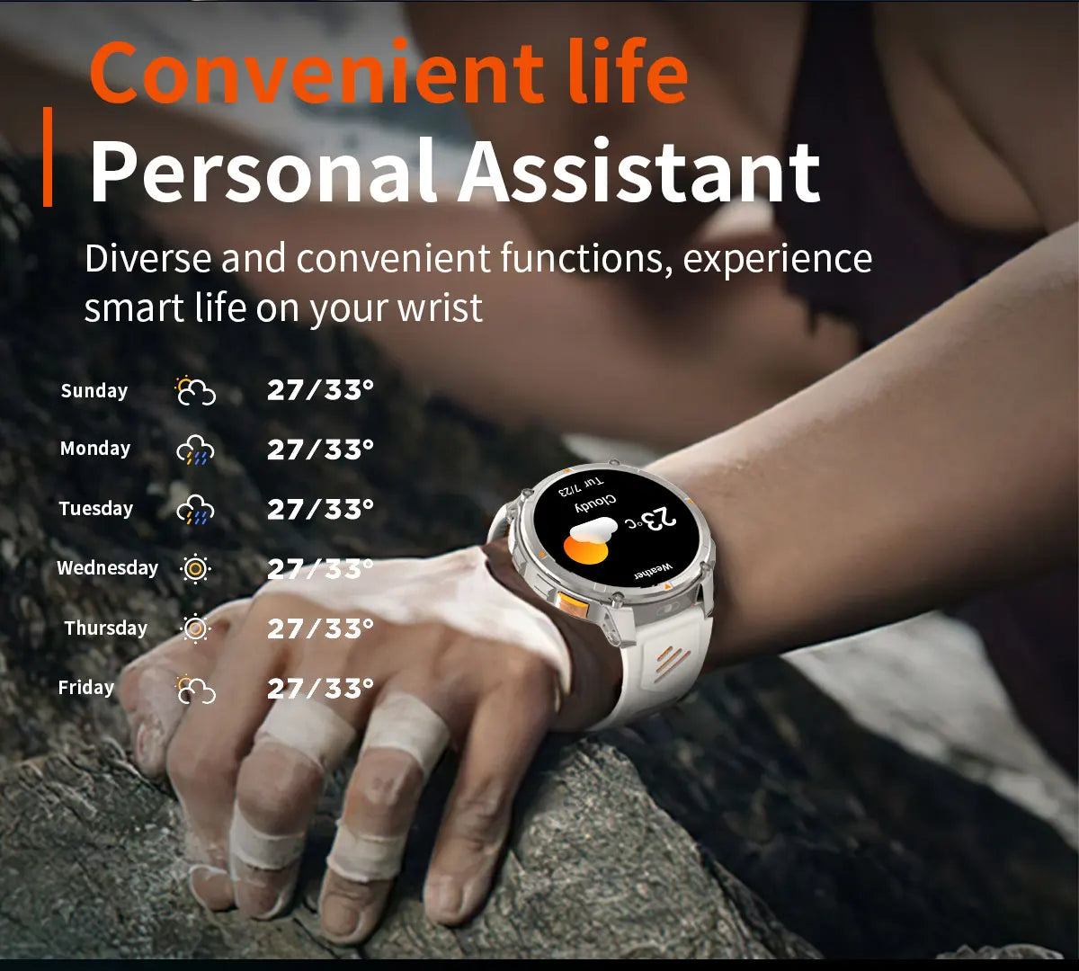 2026 New Military 1100mAh Battery Outdoor Sports SmartWatch Men Compass Flashlight GPS trackr 10ATM Waterproof Fitness Bracelet