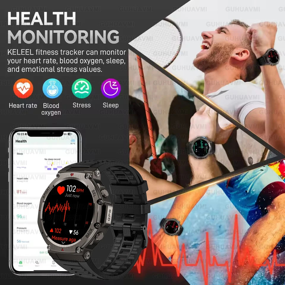 2025 NEW Outdoors Military GPS Smart Watch For Men Sports Compass Smart Watch Waterproof And Anti Drop HD Bluetooth Call Watch