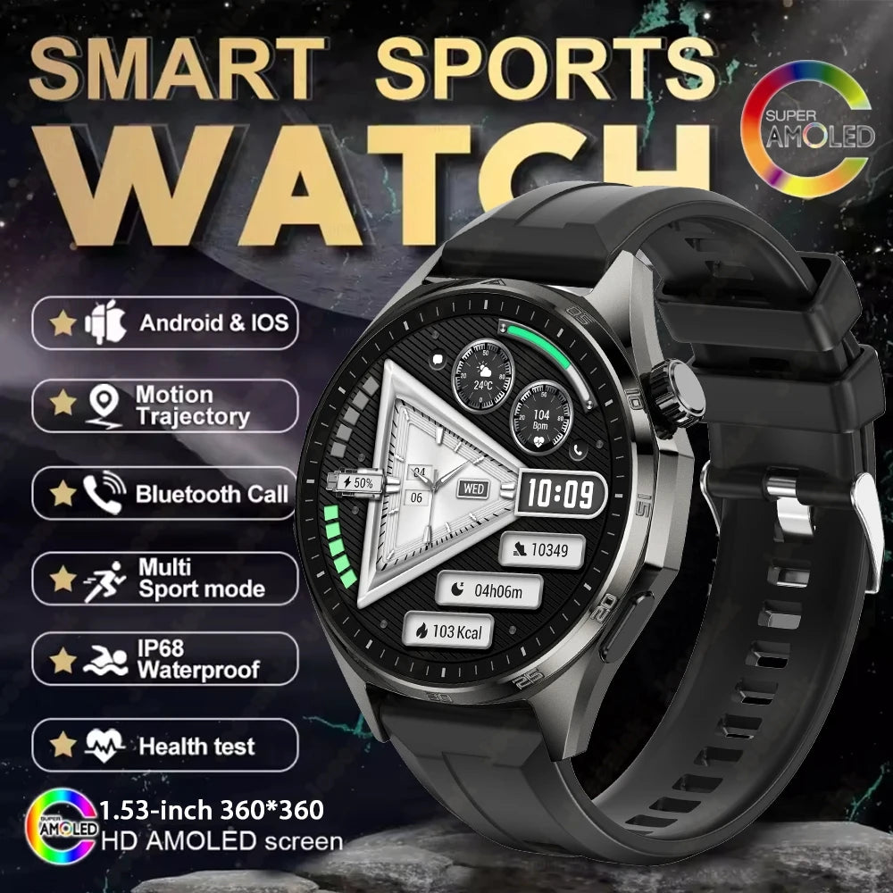 2026 New Watch 6 NFC Bluetooth Call Smart Watches Men GPS Tracking Sports Fitness IP68 Waterproof 1.53inch AMOLED Smartwatch