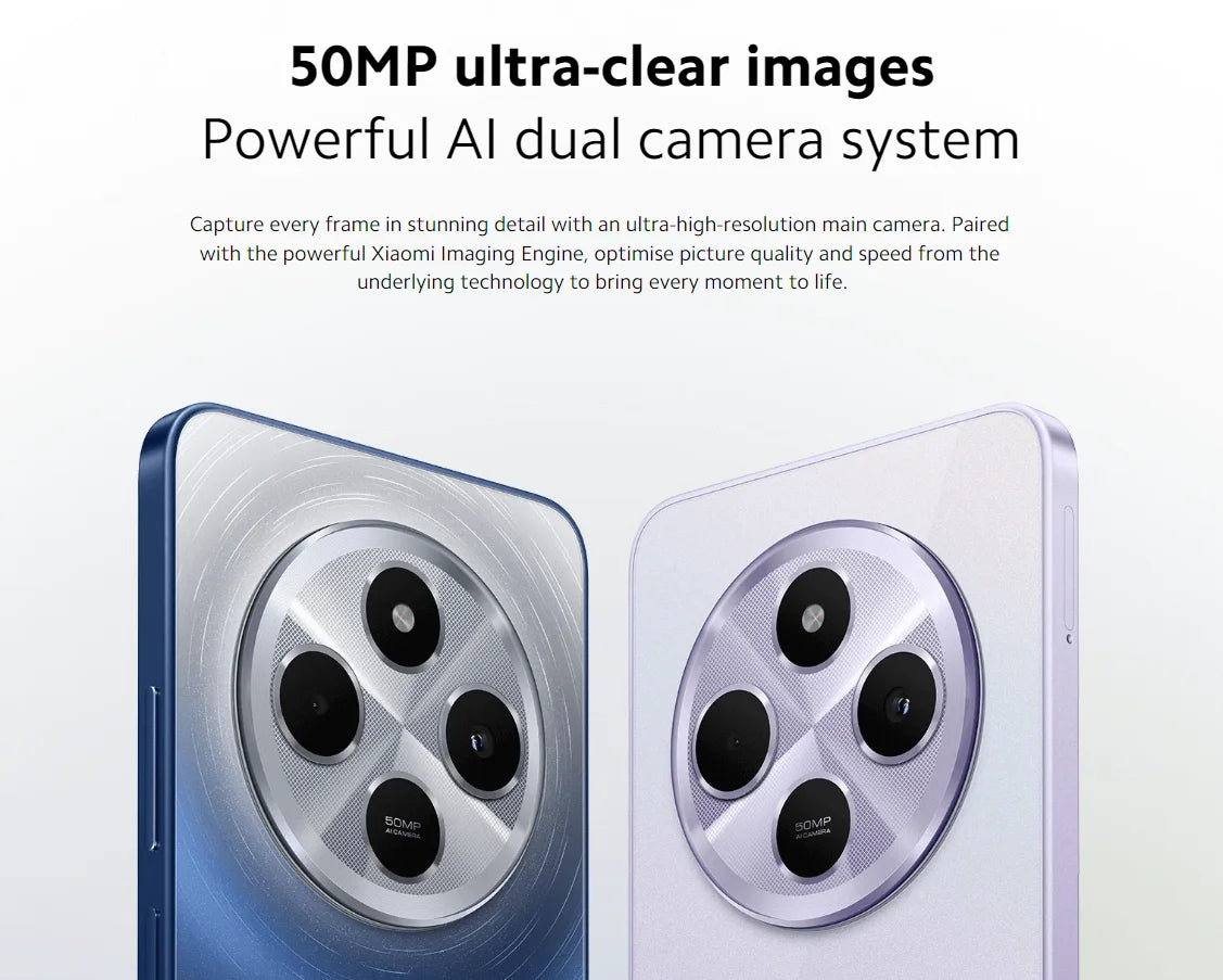 Xiaomi Redmi 14C Smartphone Immersion 6.88'' 120Hz Display 50MP AI Dual Camera Massive 5160mAh Battery