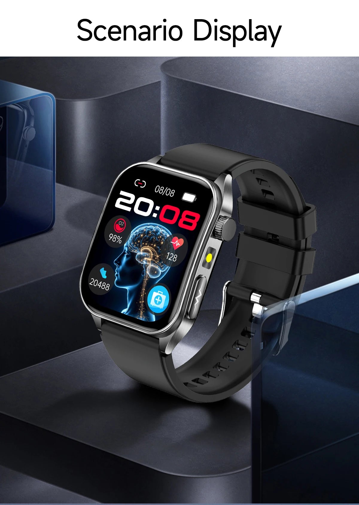 2026 New 650nm Laser Therapy Health Smartwatch Men ECG Blood Pressure Lipid Uric Acid Bluetooth Call Smart Watch For Android IOS