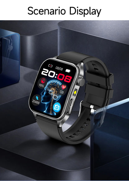 2026 New 650nm Laser Therapy Health Smartwatch Men ECG Blood Pressure Lipid Uric Acid Bluetooth Call Smart Watch For Android IOS