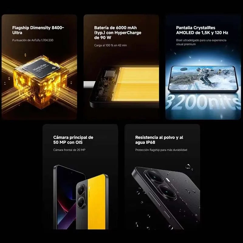 【Brand+】POCO X7 Pro Smartphone Dimensity 8400-Ultra 6000mAh 90W HyperCharge 6.67