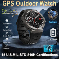 2025 NEW Outdoors Military GPS Smart Watch For Men Sports Compass Smart Watch Waterproof And Anti Drop HD Bluetooth Call Watch
