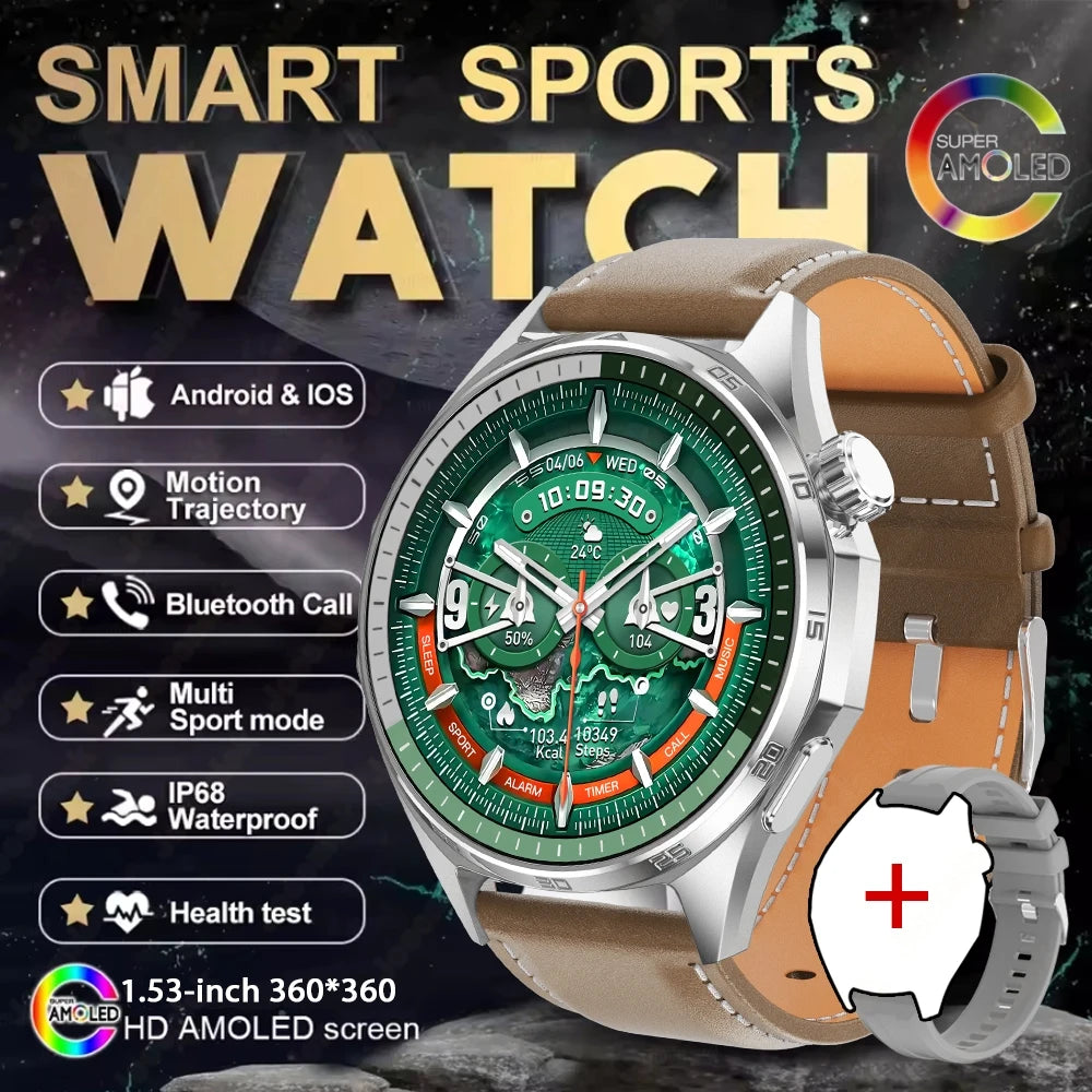 2026 New Watch 6 NFC Bluetooth Call Smart Watches Men GPS Tracking Sports Fitness IP68 Waterproof 1.53inch AMOLED Smartwatch