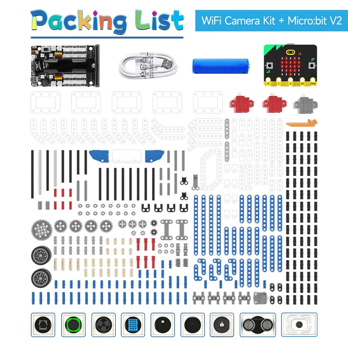 Yahboom Robot Kit Programmable 16 in 1 Building Block Kit Support Python And Makecode Programming Kids Coding for Microbit V2 V1