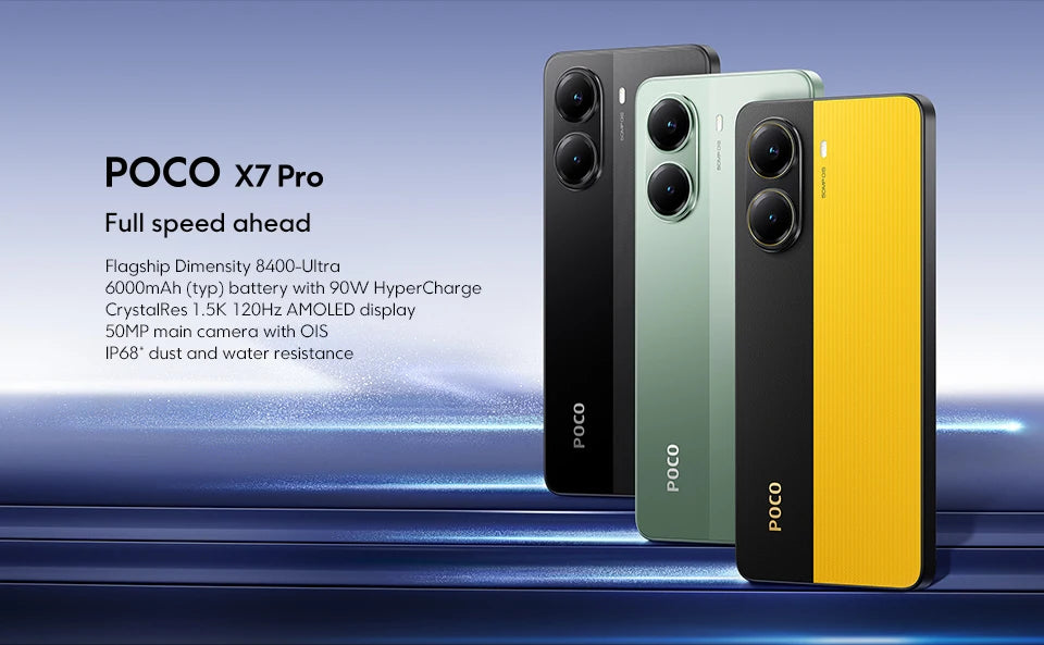 【Brand+】POCO X7 Pro Smartphone Dimensity 8400-Ultra 6000mAh 90W HyperCharge 6.67" AMOLED display NFC Xiaomi HyperOS 2