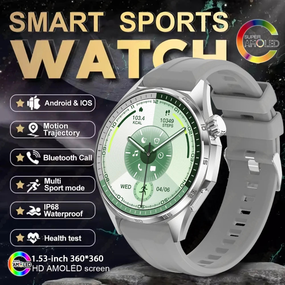 2026 New Watch 6 NFC Bluetooth Call Smart Watches Men GPS Tracking Sports Fitness IP68 Waterproof 1.53inch AMOLED Smartwatch