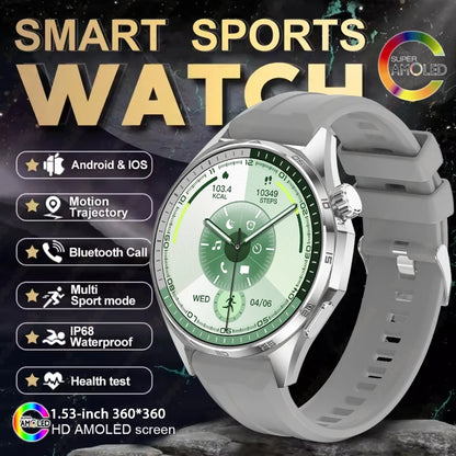 2026 New Watch 6 NFC Bluetooth Call Smart Watches Men GPS Tracking Sports Fitness IP68 Waterproof 1.53inch AMOLED Smartwatch