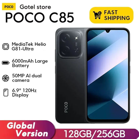【World Premiere】POCO C85 Global Version Smartphone 128/256GB Helio G81-Ultra 6000mAh battery 6.9" display 50MP Camera 33W NFC